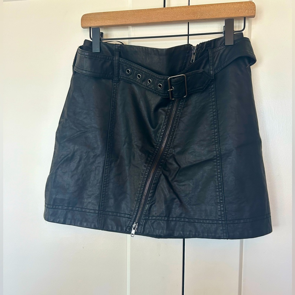 Free people faux leather skirt
